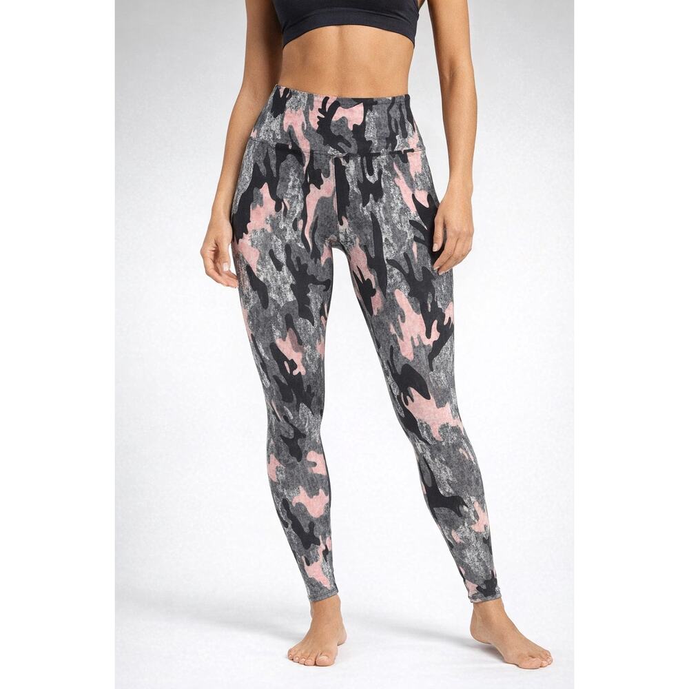 HOT KISS Women’s Camouflage Leggings M Pink Gray Black Stretch Activewear Pants